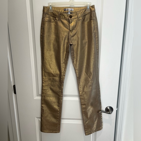 Jennifer Lopez Gold Straight Leg Jeans Size 4 - Picture 1 of 9